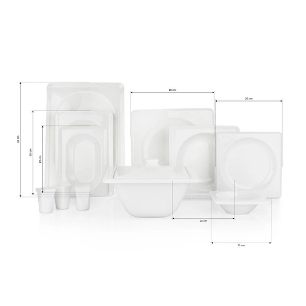 Schafer Blanc Bone Yemek Takımı 60 Parça-Beyaz