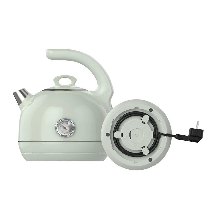 Premier Prk 1215c Retro Tasarımlı Analog Göstergeli Paslanmaz Çelik Hazneli Su Isıtıcısı Cool Touch Kettle Yeşil Renk