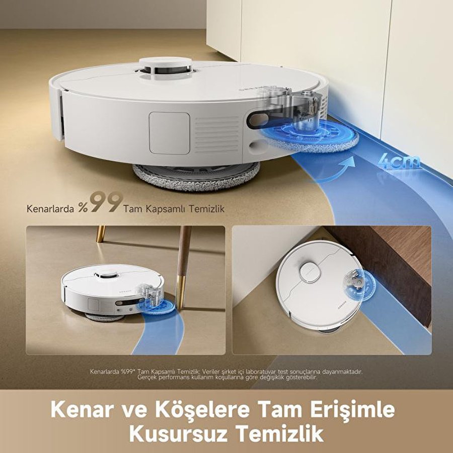 Dreame D30 Ultra Robot Süpürge Beyaz, 25.000pa Emiş Gücü