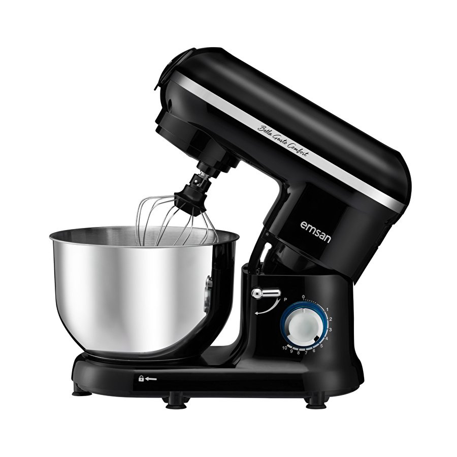 Emsan Bella Gusto Comfort Kıyma Çekme Aparatlı Hamur Yoğurma Makinesi Siyah 1300W 5,5L