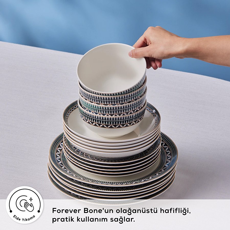 Karaca Forever Bone Cordoba 53 Parça 12 Kişilik Yemek Takımı