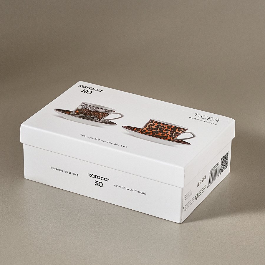 Karaca Tiger 2 Kişilik Kahve Fincan Takımı 80 ml