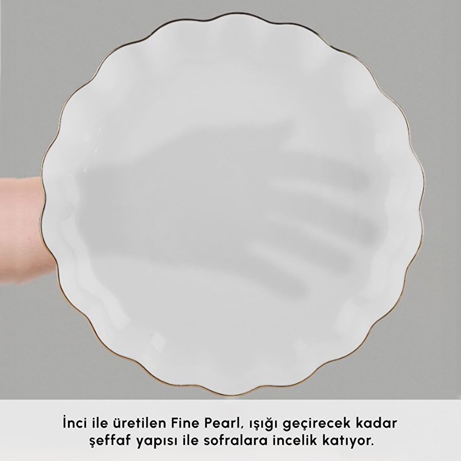 Karaca Red Carpet Collection Fine Pearl Extra Shell 55 Parça 12 Kişilik Yemek Takımı Gold