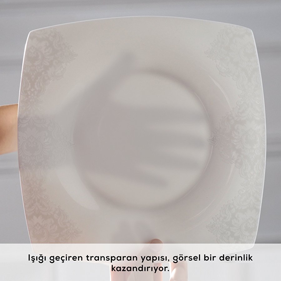 Karaca Fine Pearl Helen 58 Parça 12 Kişilik Kare Yemek Takımı