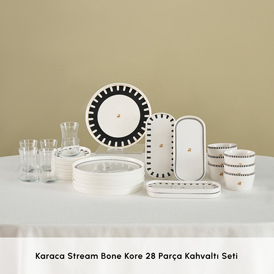 Karaca Stream Bone Kore 28 Parça 6 Kişilik Kahvaltı Takımı