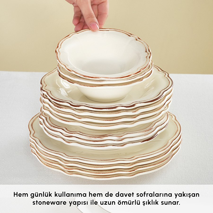 Emsan Antik 36 Parça 8 Kişilik Yemek Takımı