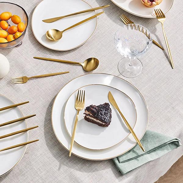 Apricot Faro Matte Gold 24 Parça 6 Kişilik Çatal Kaşık Bıçak Kutulu