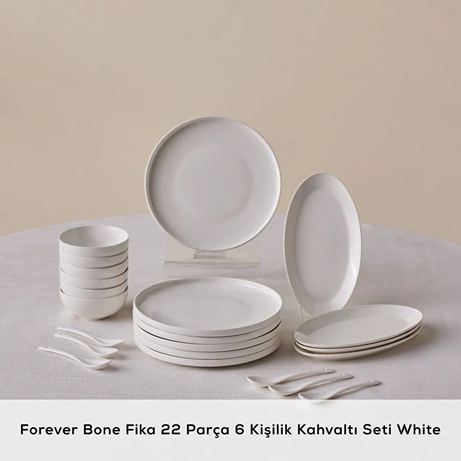 Karaca Forever Bone Fika 22 Parça 6 Kişilik Kahvaltı Takımı
