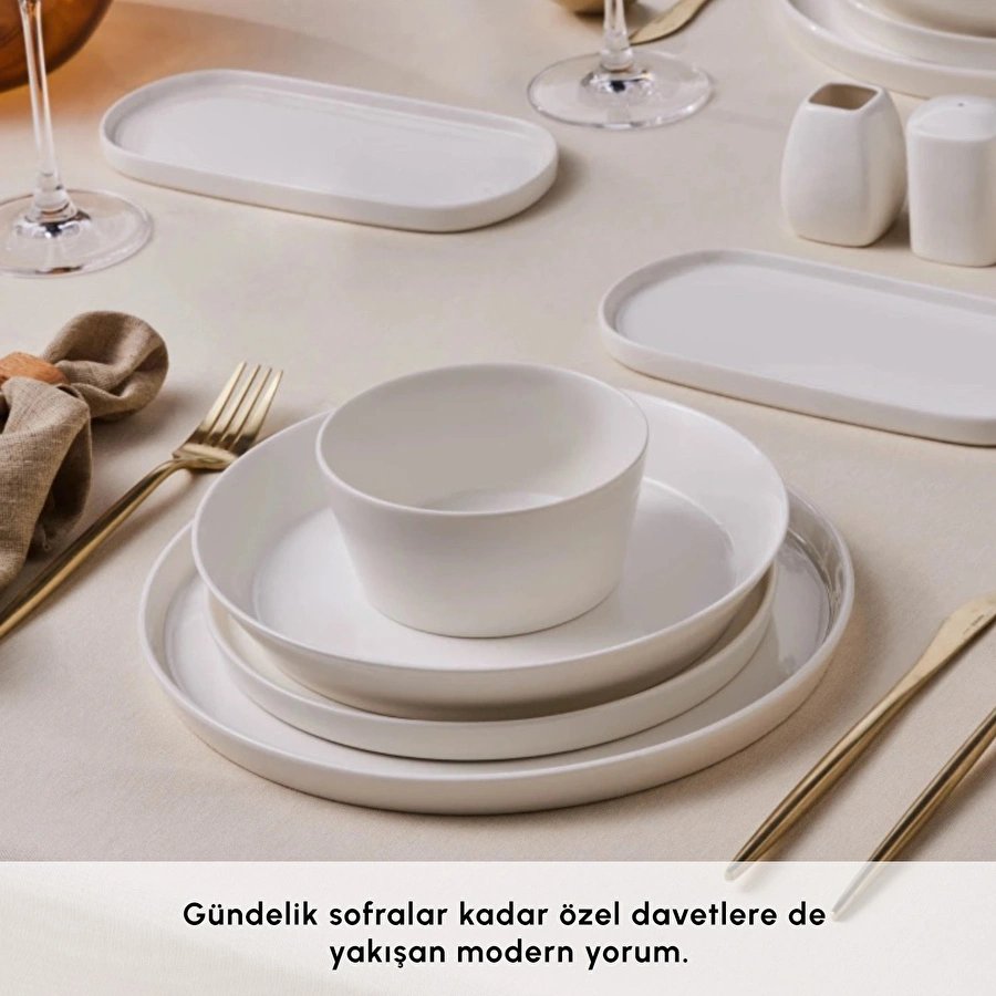 Karaca Forever Bone Bomo 53 Parça 12 Kişilik Yemek Takımı