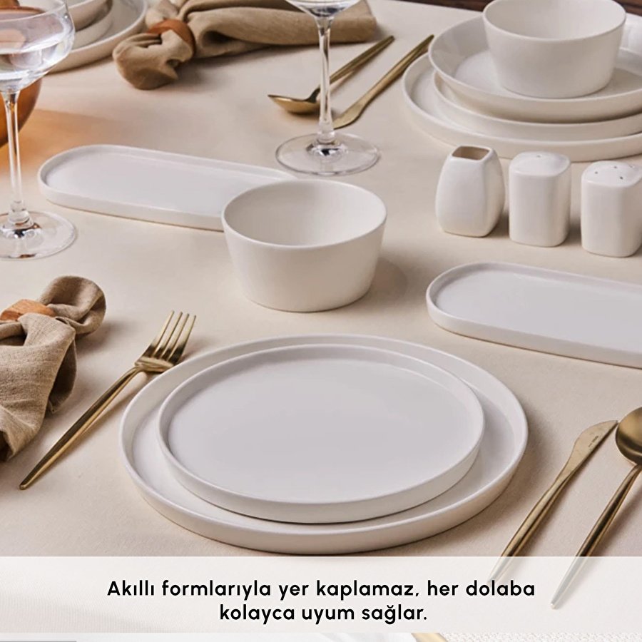 Karaca Forever Bone Bomo 53 Parça 12 Kişilik Yemek Takımı