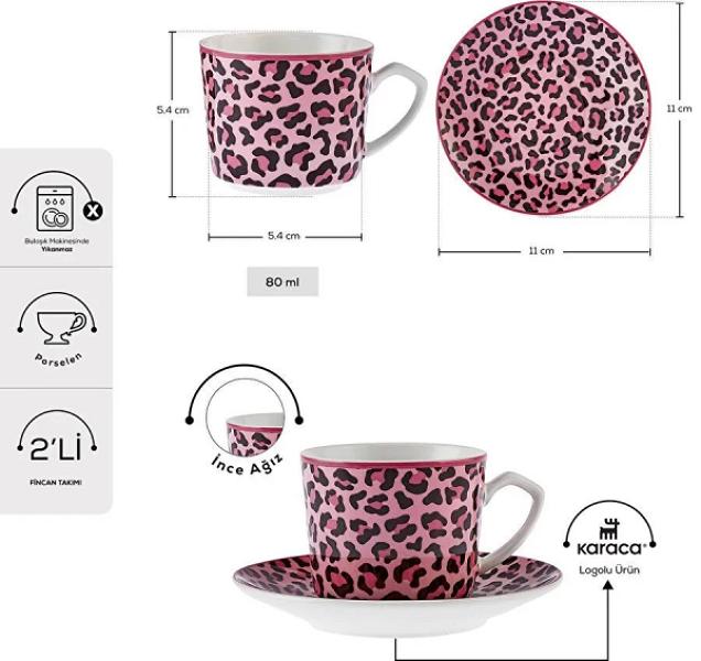 Karaca Britney 2 Kişilik Kahve Fincan Takımı 80 ml