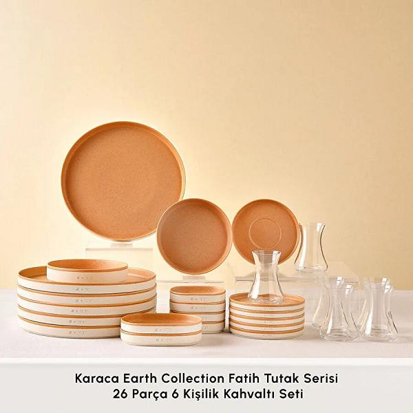 Karaca x TURK Fatih Tutak Earth Collection 26 Parça 6 Kişilik Kahvaltı Seti