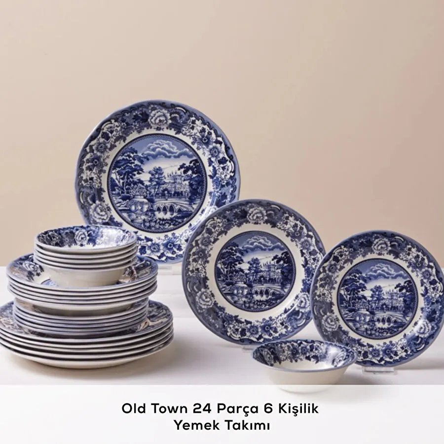 Karaca Old Town 24 Parça 6 Kişilik Yemek Takımı