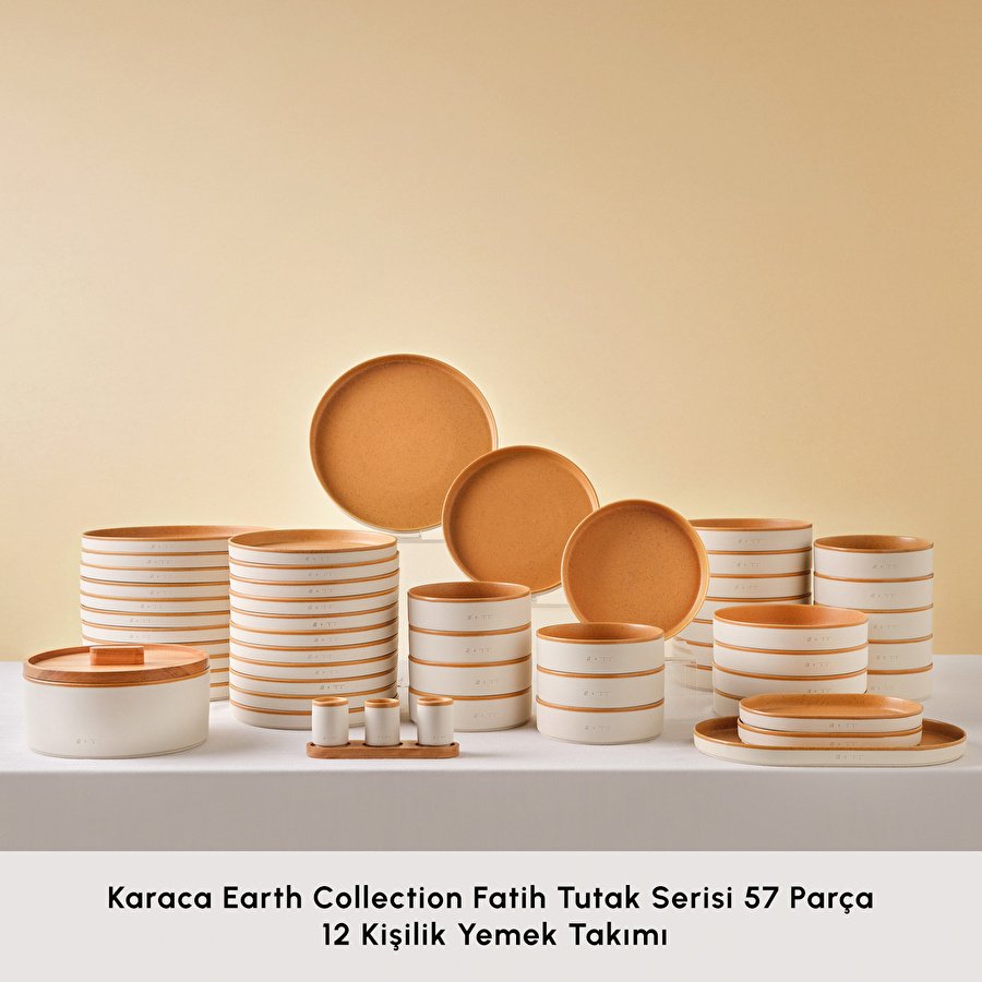 Karaca x TURK Fatih Tutak Red Carpet Earth Collection 57 Parça 12 Kişilik Yemek Takımı
