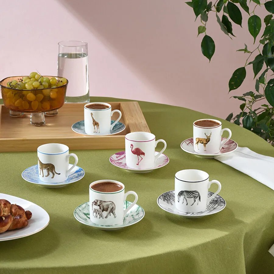 Karaca Jungle 6 Kişilik Kahve Fincan Takımı 80 ml