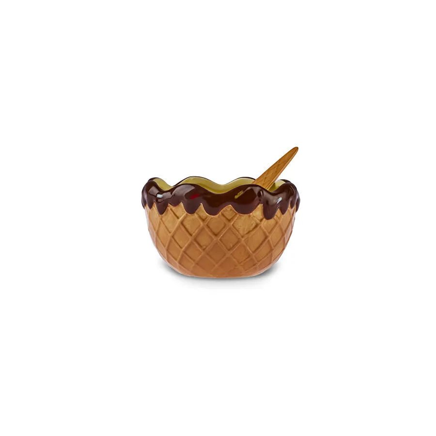 Karaca Chocolate Chip 3'lü Kaşıklı Dondurma Kasesi 10 cm