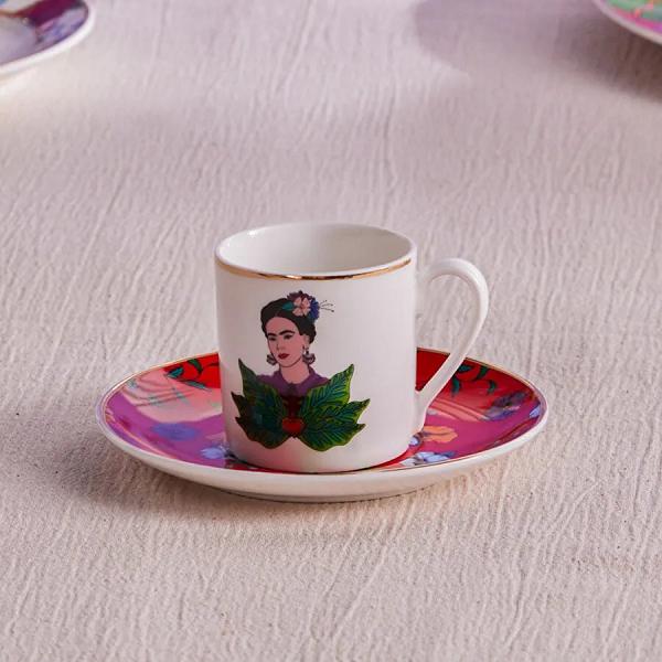 Karaca Frida Kahve Fincanı Ve Tabağı Kırmızı 90 ml