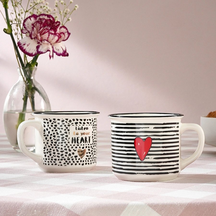 Karaca Love Kalpli 2'li Çay Fincanı 180 ml