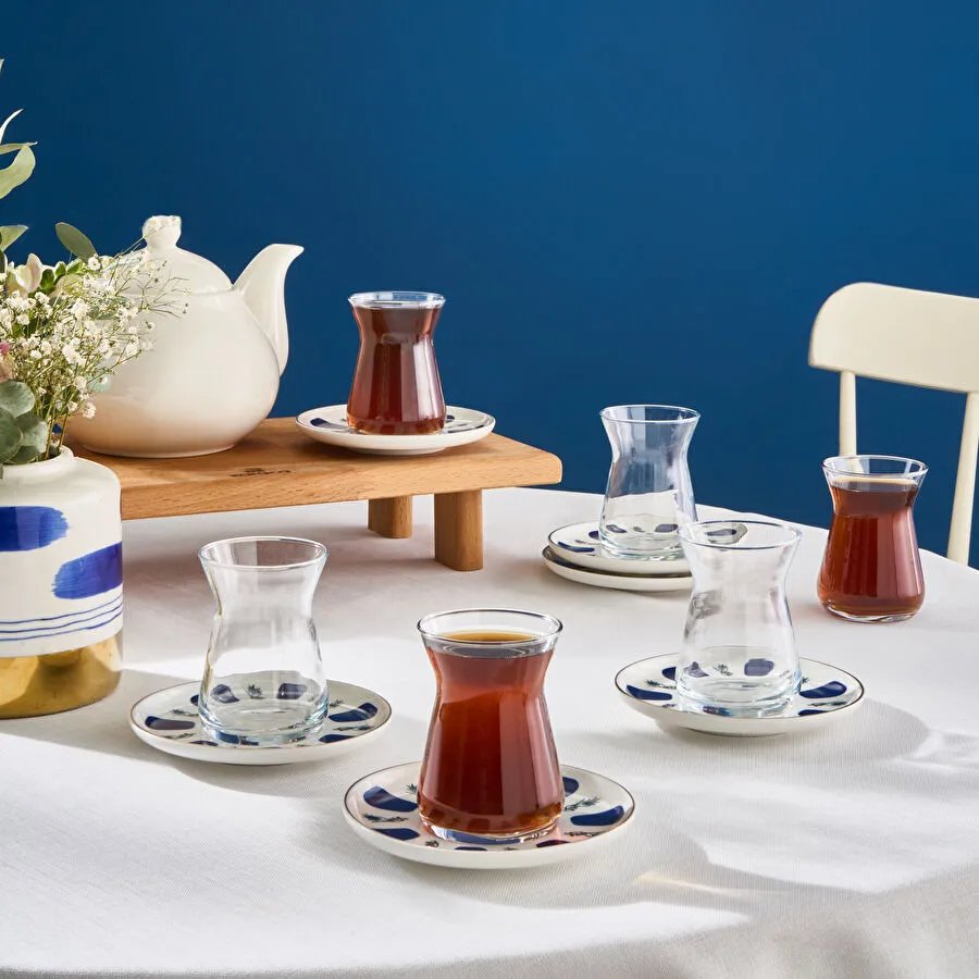 Karaca İznik 6 Kişilik 12 Parça Çay Seti 12 cm
