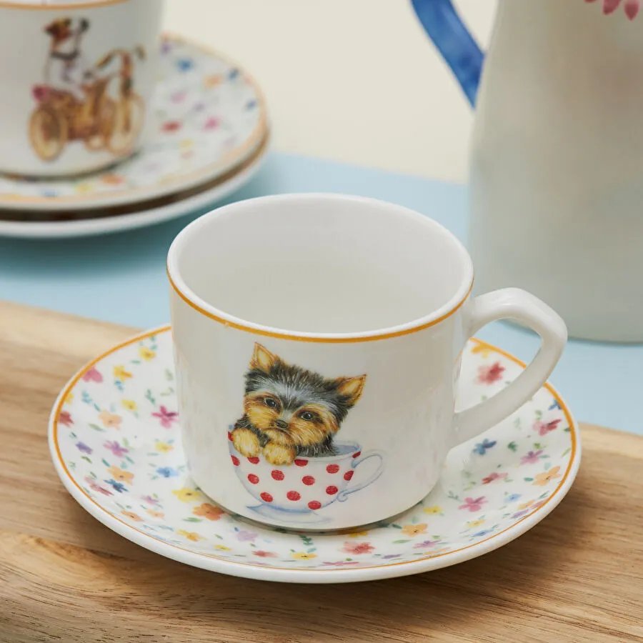Karaca Köpekli 6 Kişilik Kahve Fincan Takımı 80 ml