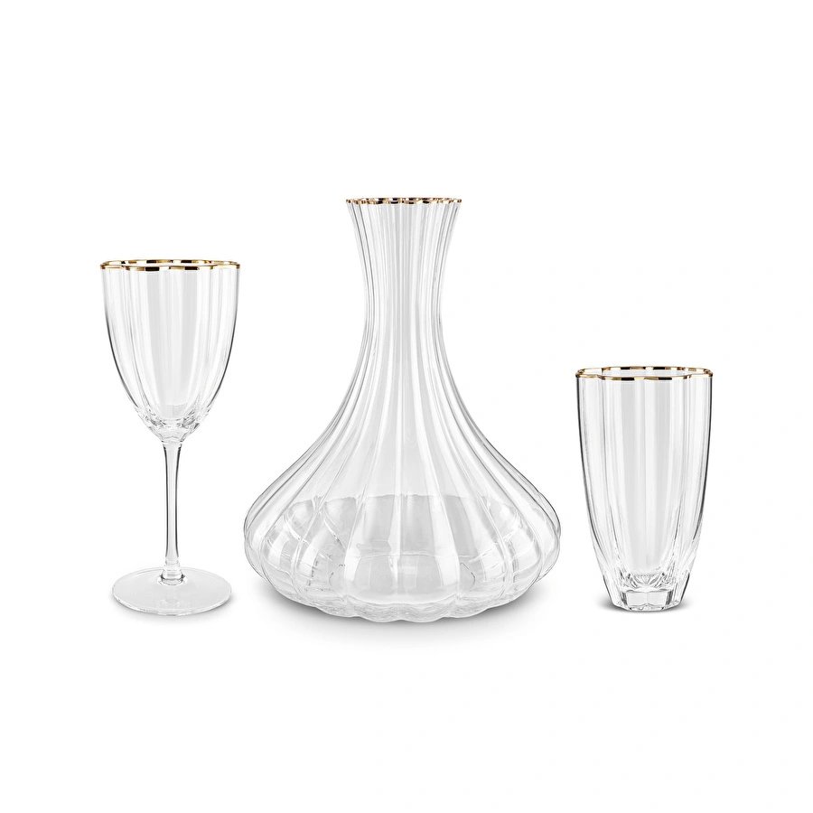 Karaca Fine Pearl Shell 25 Parça Bardak Kadeh ve Karaf Seti Gold