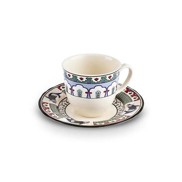 Karaca x Ömür Akkor İznik Çini Çay Fincanı ve Tabağı 200 ml