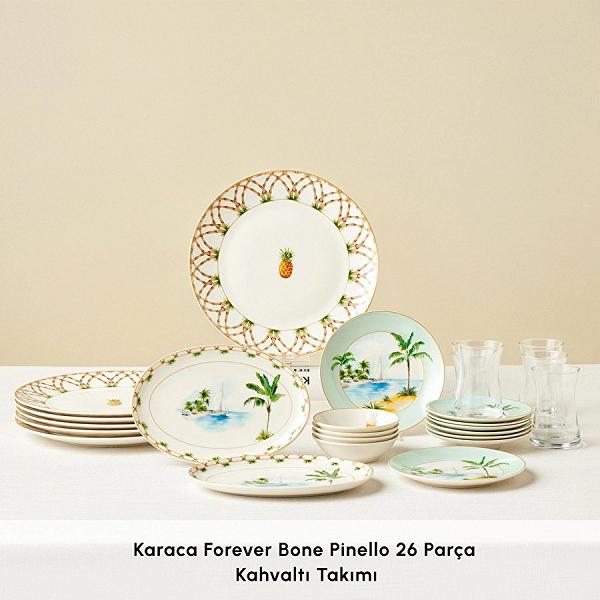 Karaca Forever Bone Pinello 26 Parça 6 Kişilik Kahvaltı Takımı
