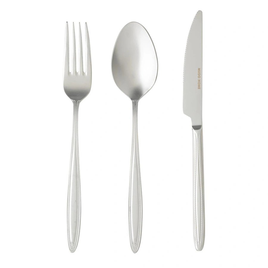 Mudo Home Essen 18 Parça Yemek Çatal Kaşik Biçak Seti̇ Mat Gümüş