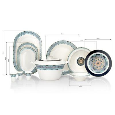 Schafer Tılsım Sapphire Yemek Takımı 60 Parça-Turkuaz