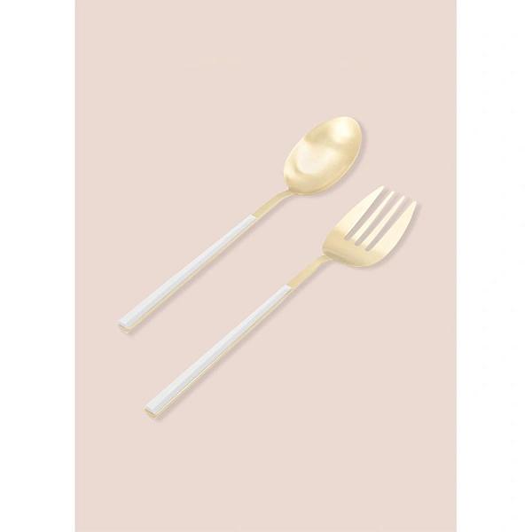 The Mia Bianco Salata Servis Takımı Gold 2 Parça Ckb0247