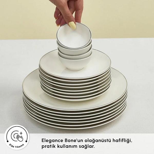 Karaca Elegance Bone Marcelo 26 Parça 6 Kişilik Kahvaltı Takımı Platin