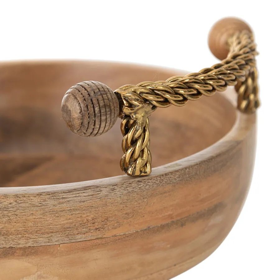 Mudo Home Wooden Dekorati̇f Kase 25 Cm