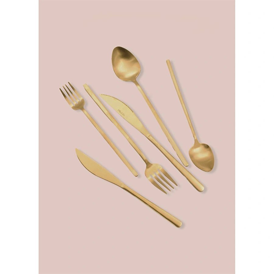 The Mia Giallo Çatal Kaşık Bıçak Takımı Mat Gold 36 Parça