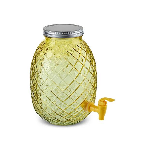 Karaca Melon Musluklu Kapaklı Cam Sebil Damacana Sarı 4650 ml