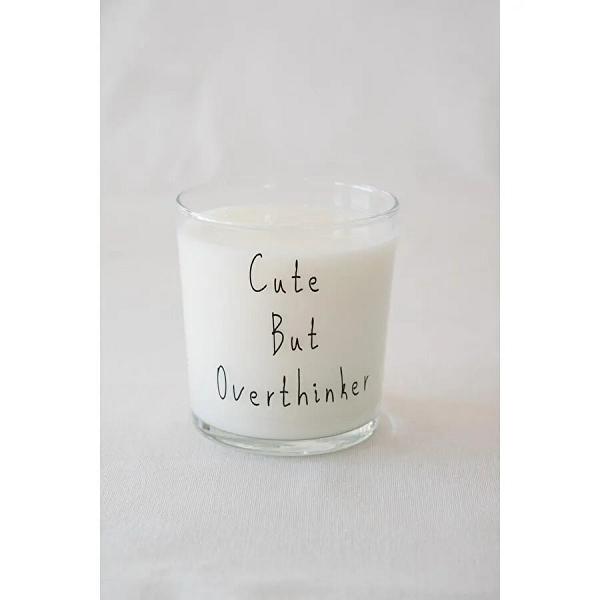 Beige & Stone "cute But Overthinker" Cam Meşrubat & Su Bardağı - 380 Ml