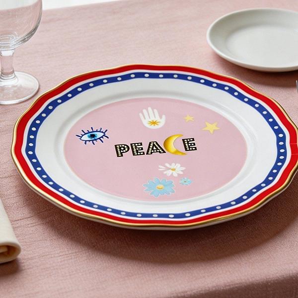 Baci Milano Mamma Mia Peace Çok Renkli Tabak 22 cm
