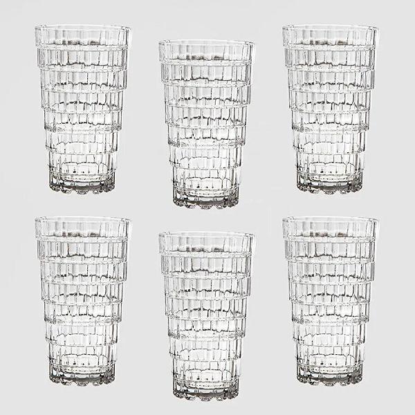 RCR Stack Yüksek Kalite Cam 6'lı Meşrubat Bardağı Seti 390 ml