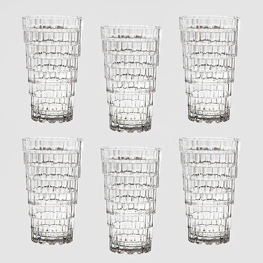RCR Stack Yüksek Kalite Cam 6'lı Meşrubat Bardağı Seti 390 ml