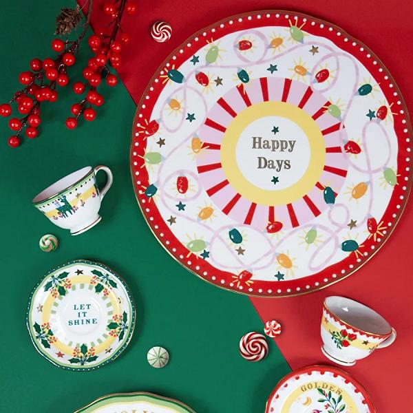 Baci Milano Mamma Mia Happy Days Yazılı Servis Tabağı 32 cm