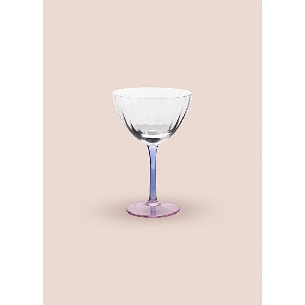 The Mia Ayaklı Cam Dondurma Kasesi Mavi Pembe 240 Ml