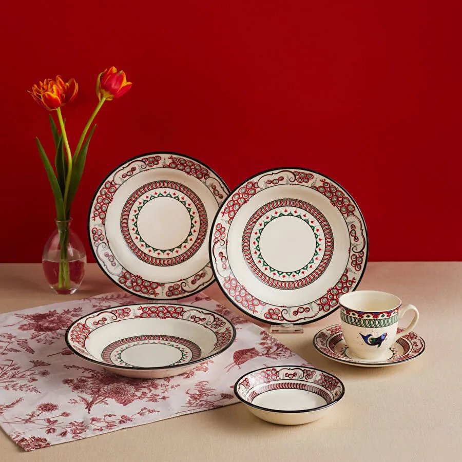 Karaca x Ömür Akkor İznik Lal Çerezlik 14 cm