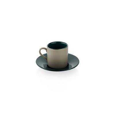 Schafer Aurora 2 Kişilik Kahve Fincan Takımı 4 Parça-Gri/Yeşil