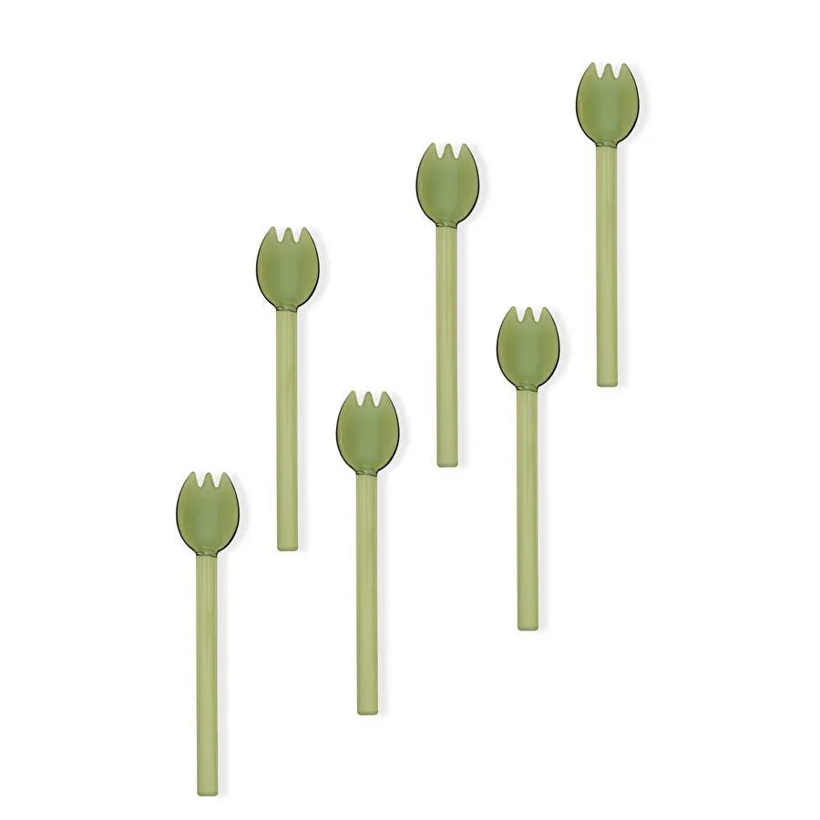 The Mia Abiete Dondurma Ve Tatlı Kaşığı Yeşil 6lı Set