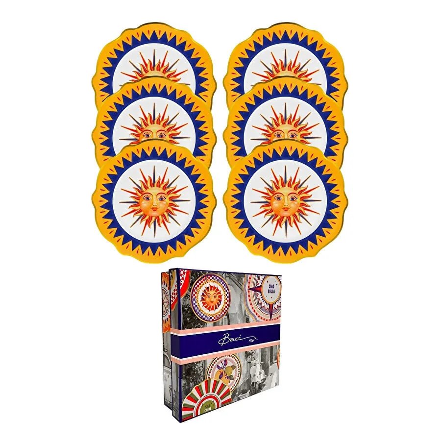 Baci Milano Dolce Vita 6'lı Sun Servis Tabağı 27 cm Porselen