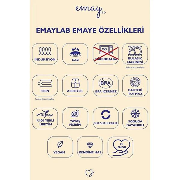 Emaylab Cupid Kalp Desenli Emaye Kupa