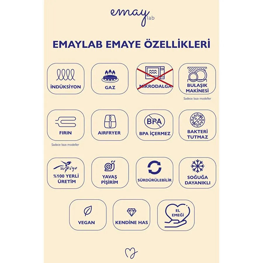 Emaylab Cupid Kalp Desenli Emaye Kupa