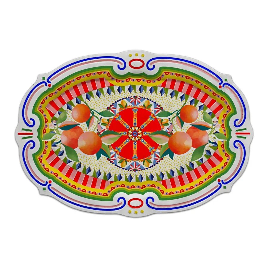 Baci Milano Dolce Vita Oval Servis Tabağı / Tepsi 50 cm, Melamin