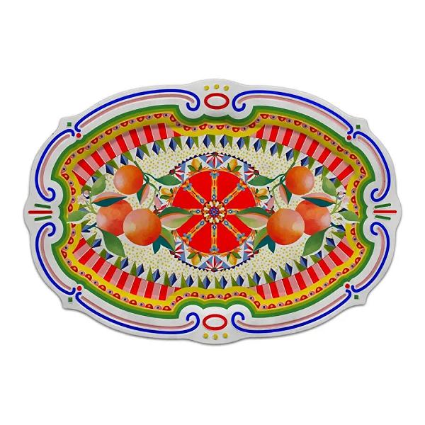 Baci Milano Dolce Vita Oval Servis Tabağı / Tepsi 50 cm, Melamin