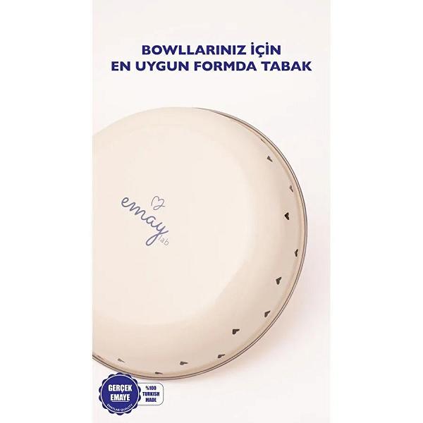 Emaylab Black Cupid Emaye Bowl Tabağı - Bowl Kase - Salata Kasesi - Sunum Kasesi 21cm