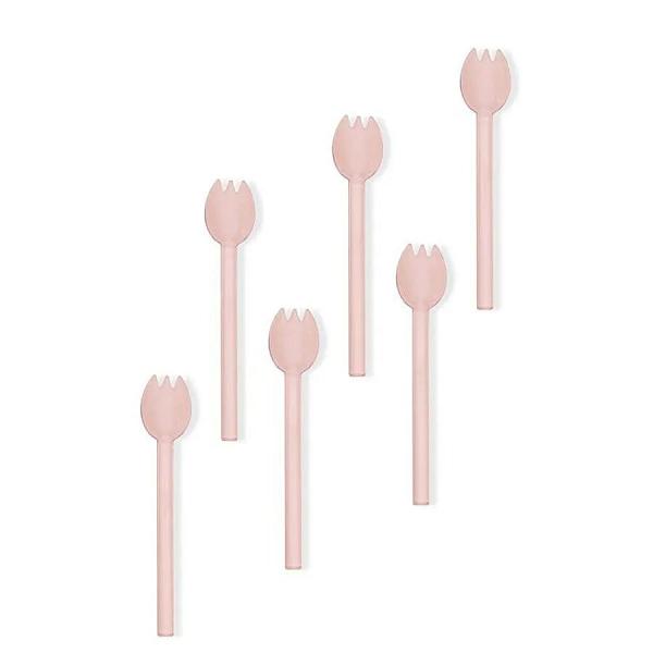 The Mia Abiete Dondurma Ve Tatlı Kaşığı Pembe 6lı Set